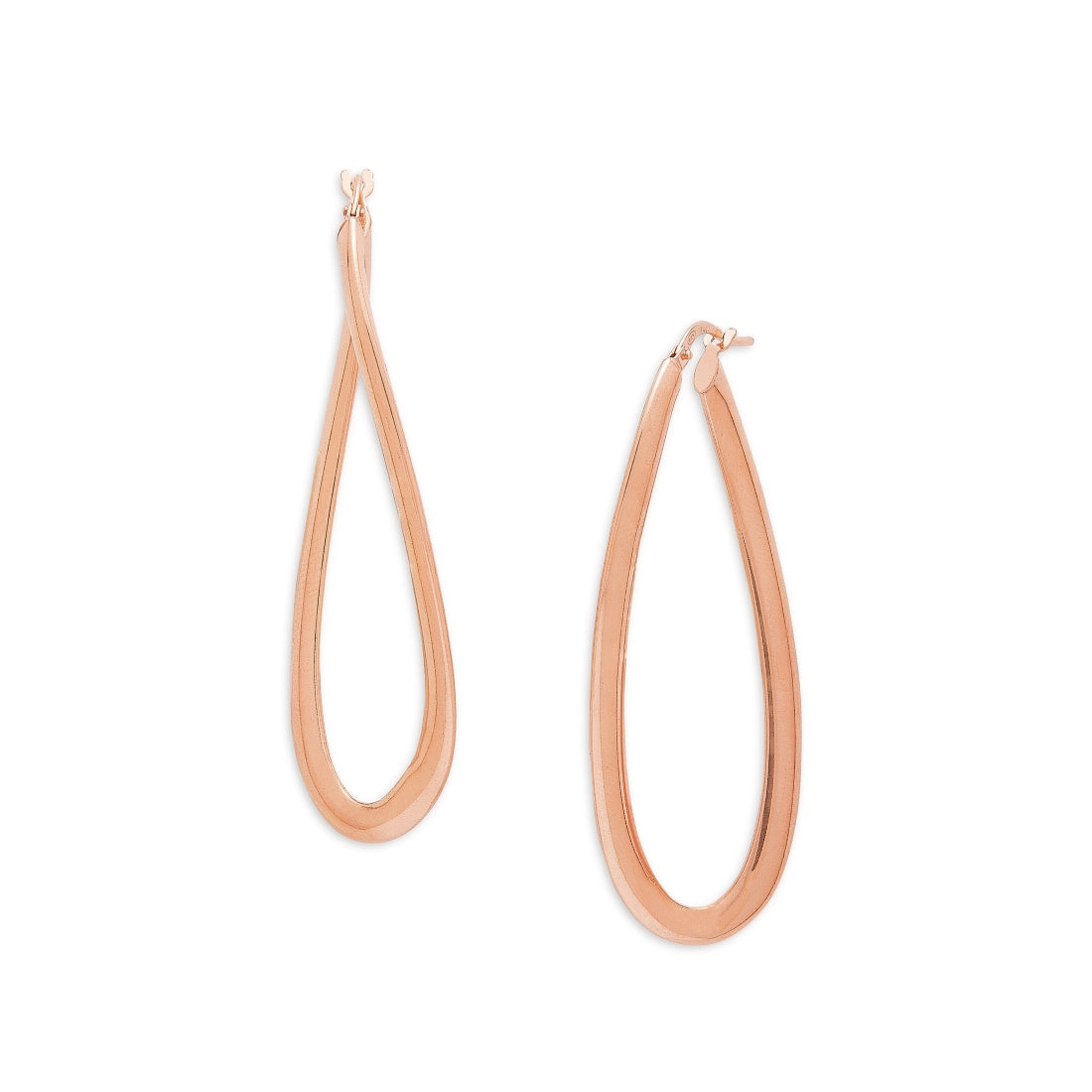 Rosé Petals Cascade Rose Gold Plated 925 Sterling Silver Hoop Earrings
