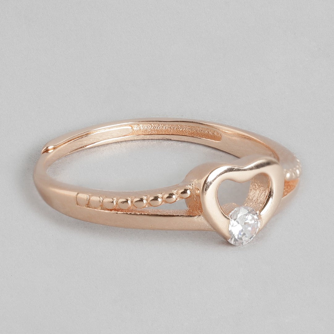 Everlasting Love - Beloved 925 Silver Ring in Adjustable Rose Gold (Adjustable)