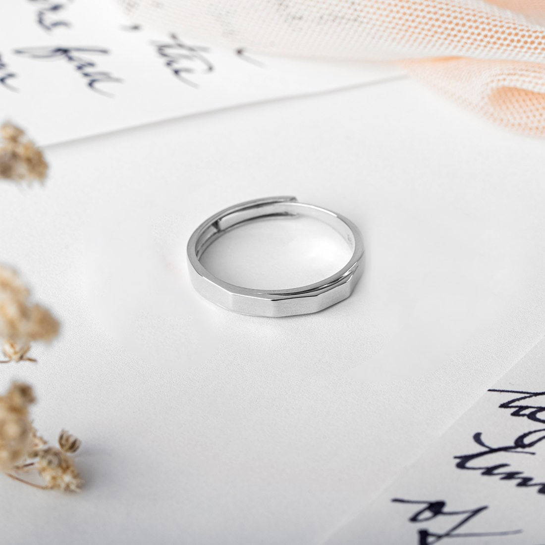 Cohort Band 925 Sterling Silver Ring for Him (Adjustable)