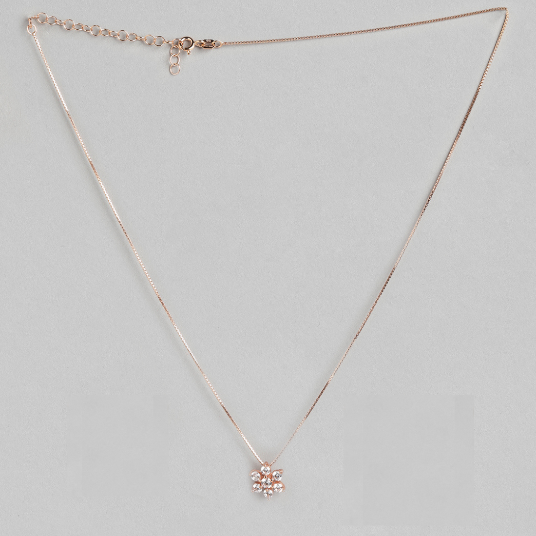 Blooms in Harmony - Rose Gold & Silver Floral Necklace Earring Set