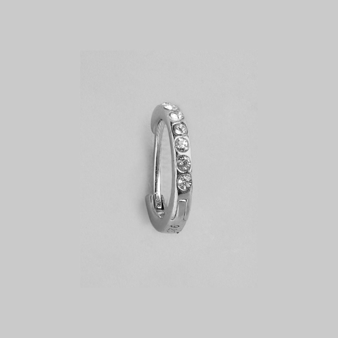Radiant Charm Rhodium-Plated 925 Sterling Silver Nosepin