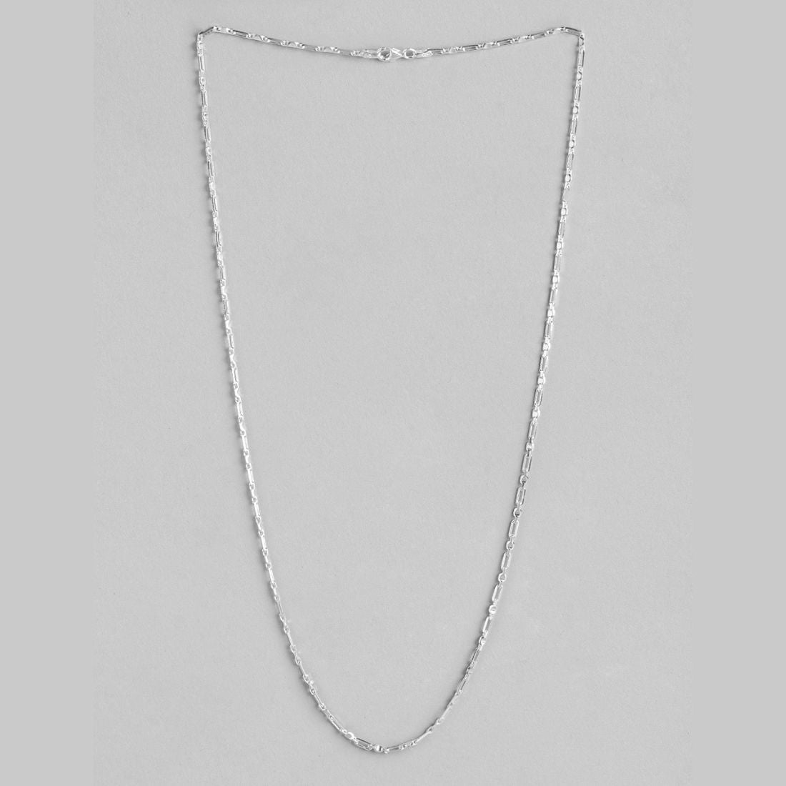 Shimmering Reflections Rhodium-Plated 925 Sterling Silver Chain for Men