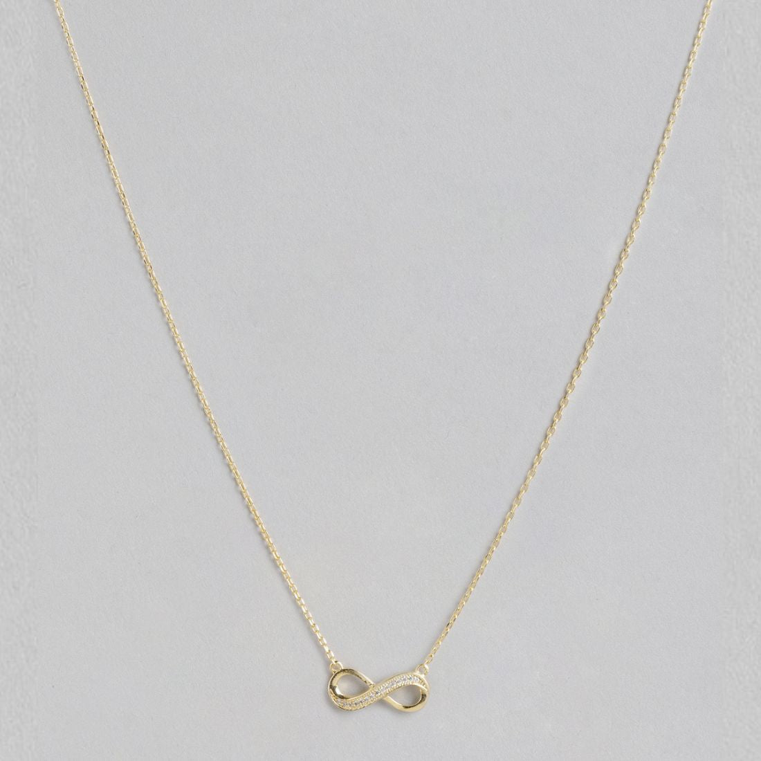 Infinite Love Embodied Gold-Plated Cubic Zirconia 925 Sterling Silver Necklace