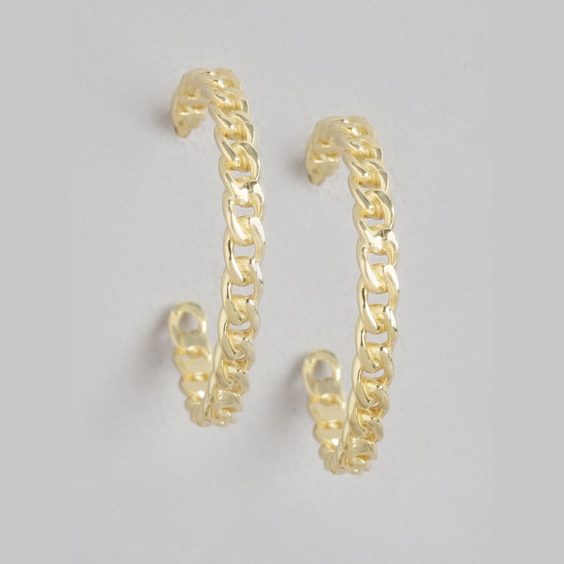 Golden Aura Gold-Plated 925 Sterling Silver Half Hoop Earrings