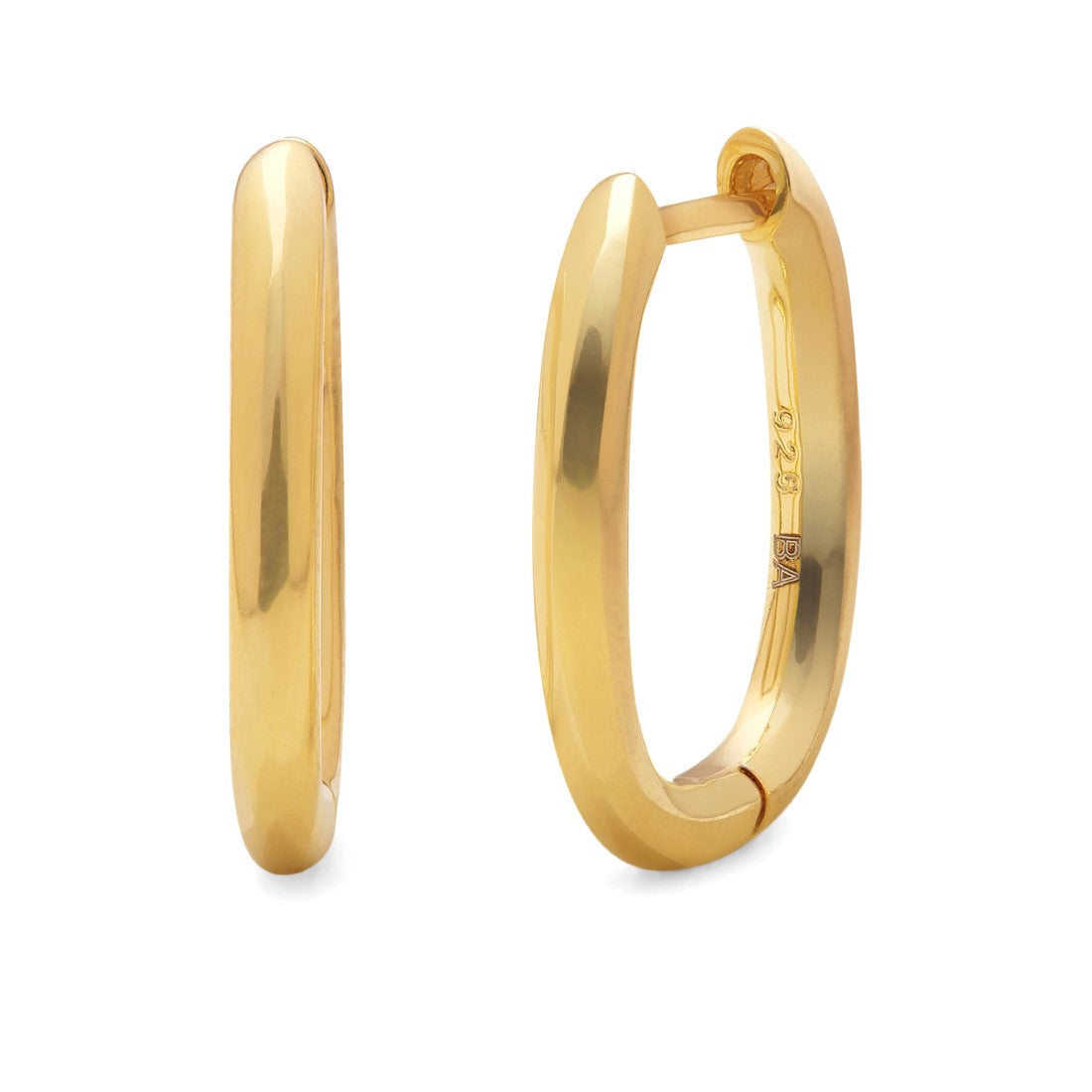 Radiant Hoops 925 Sterling Silver Gold-Plated Earrings