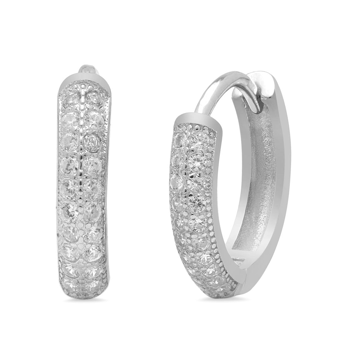 Limitless Charm Cubic Zirconia Rhodium Plated 925 Sterling Silver Earrings