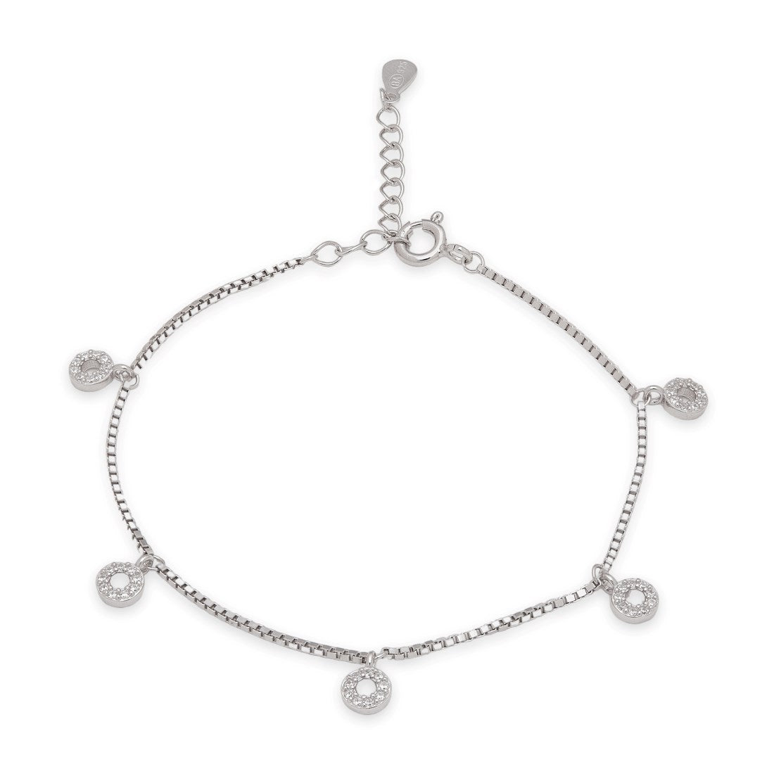 Circle of Elegance Rhodium-Plated 925 Sterling Silver Bracelets