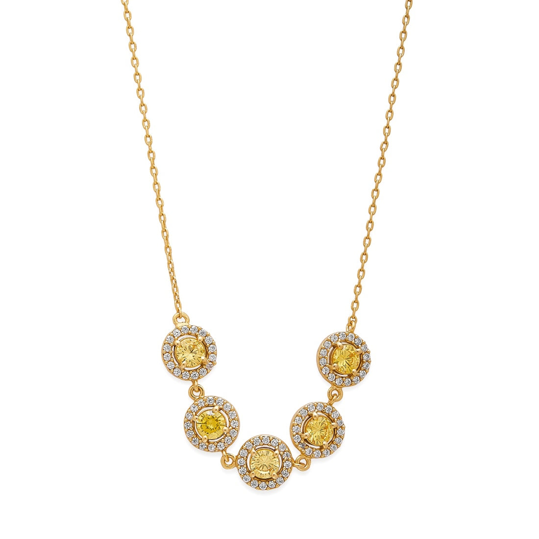 Golden Halo Harmony Gold-Plated 925 Sterling Silver Necklace