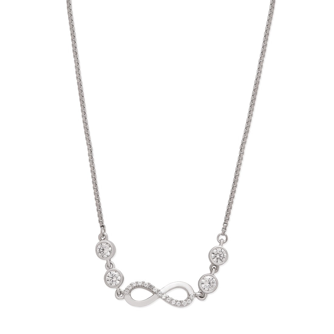 Infinite Sparkle Rhodium-Plated 925 Sterling Silver Necklace