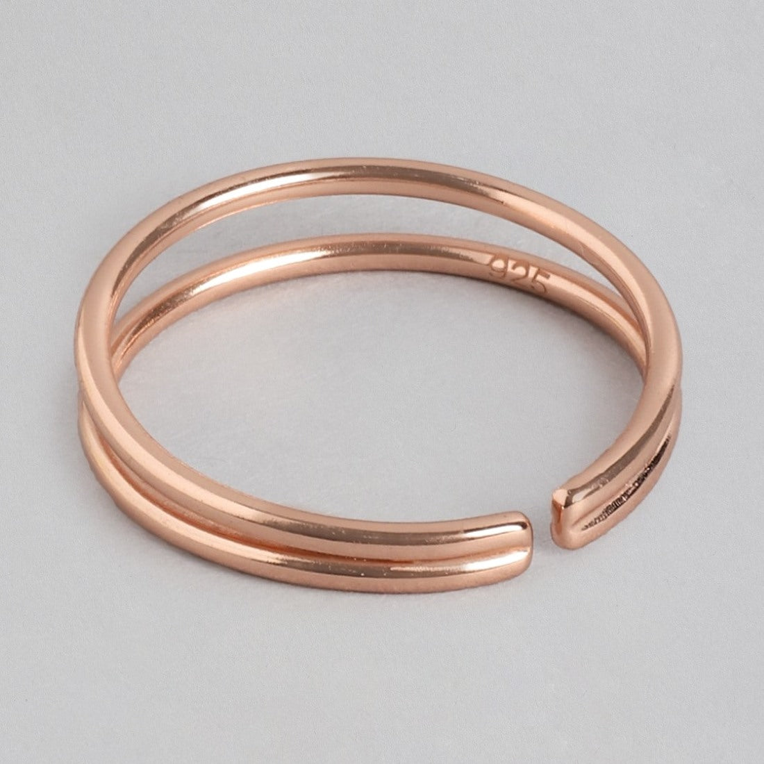 Rosy Radiance 925 Sterling Silver Rose Gold-Plated Women's Ring
