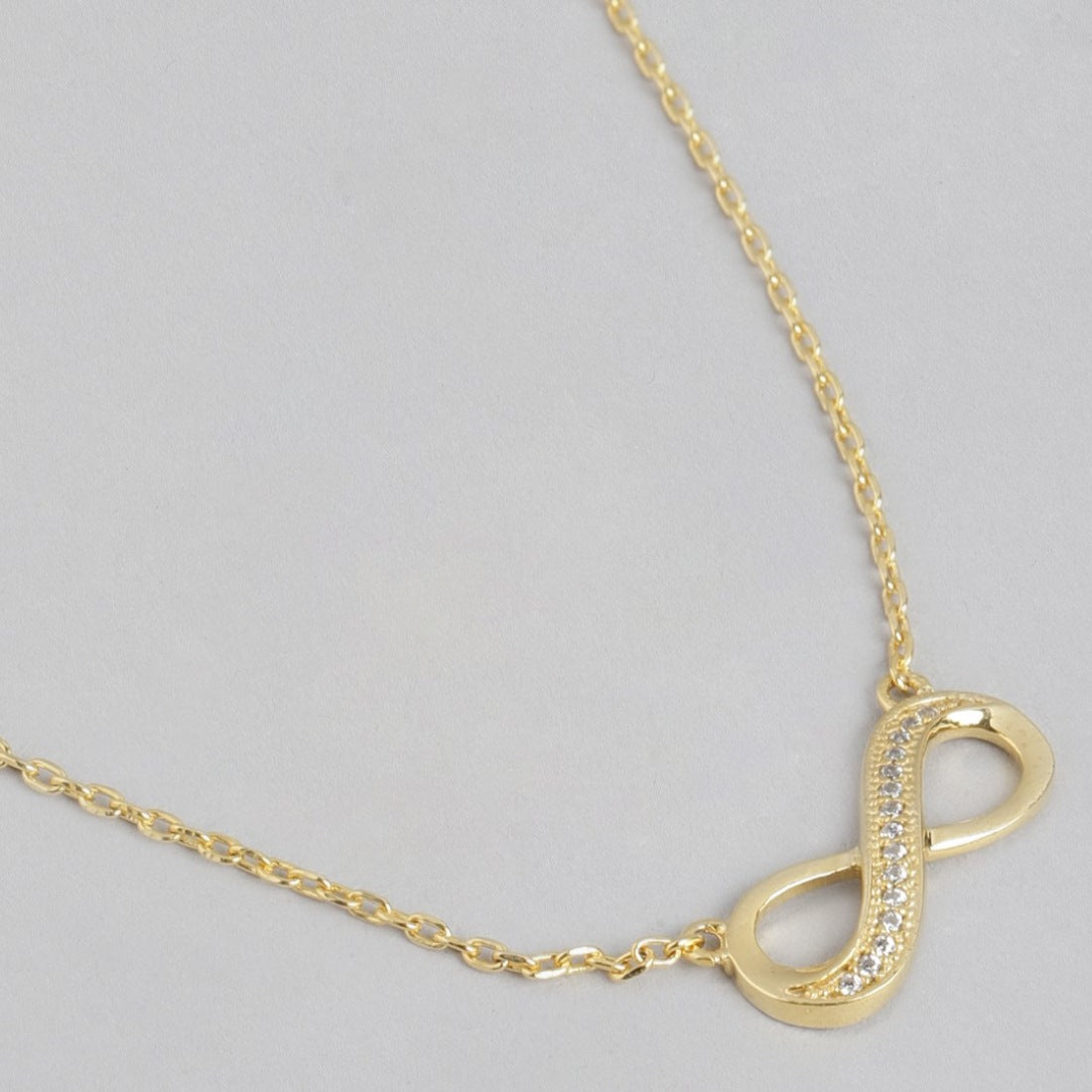 Infinite Love Embodied Gold-Plated Cubic Zirconia 925 Sterling Silver Necklace