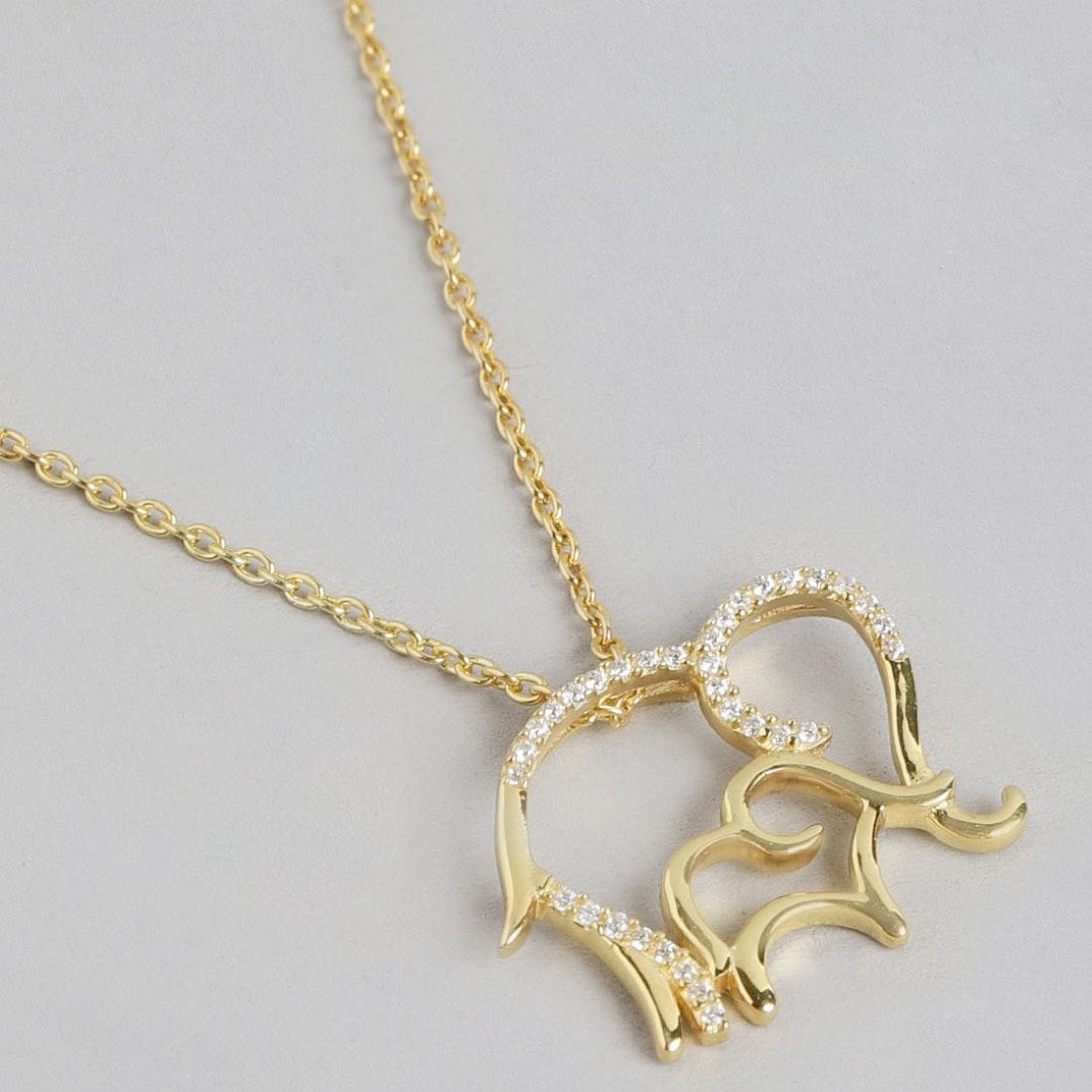 Majestic Elephant Harmony Gold Plated 925 Sterling Silver Necklace Chain