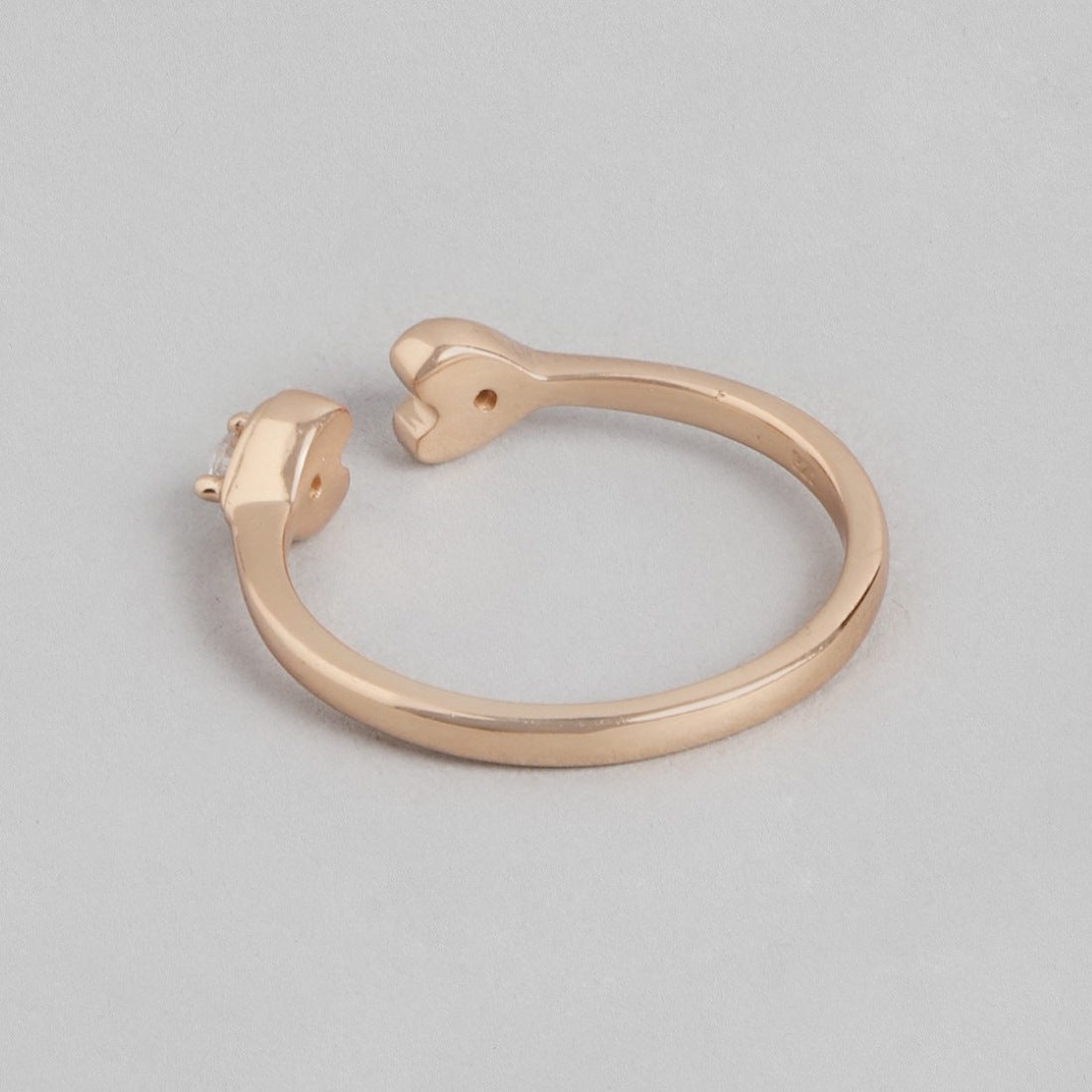 Rosy Affection Rose Gold-Plated 925 Sterling Silver Women's Ring (Adjustable)