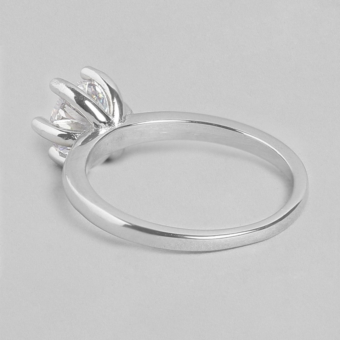 Eternal Unity Rhodium-Plated 925 Sterling Silver Couple Ring (Adjustable)