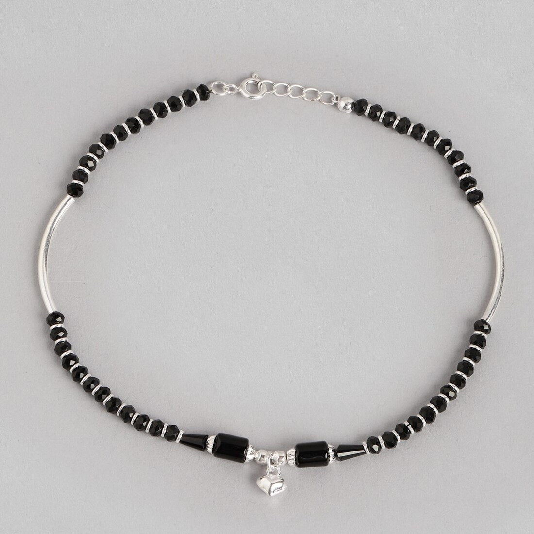 Enigmatic Charms 925 Sterling Silver Rhodium Plated Anklet
