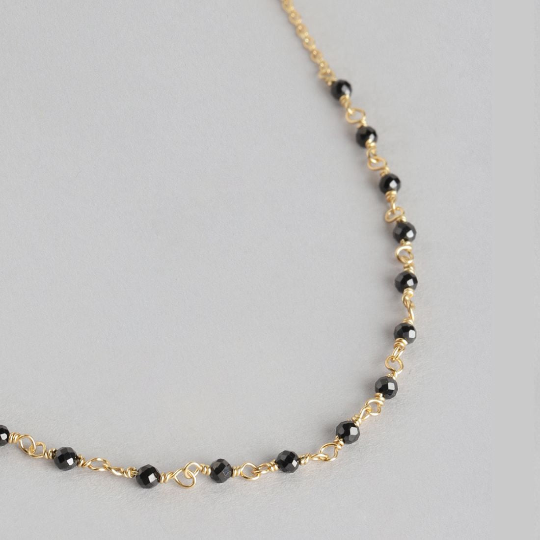 Golden Rhapsody 925 Sterling Silver Gold-Plated Beaded Mangalsutra