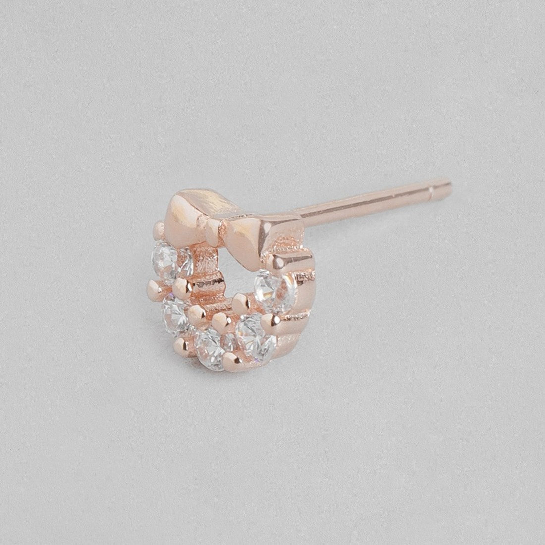 Elegant Bow Brilliance Rose Gold-Plated CZ 925 Sterling Silver Stud Earrings
