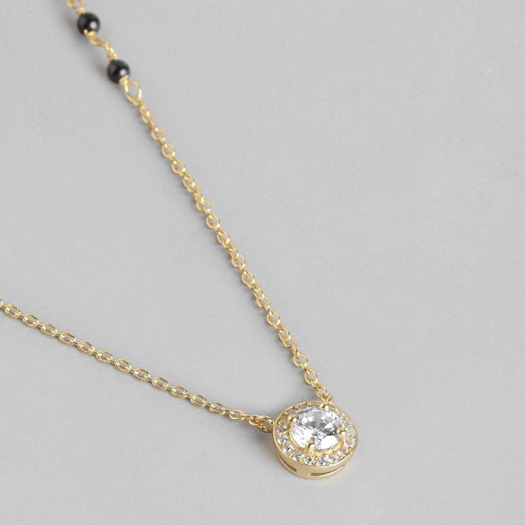 Gilded Harmony 925 Sterling Silver Gold-Plated Beaded Mangalsutra