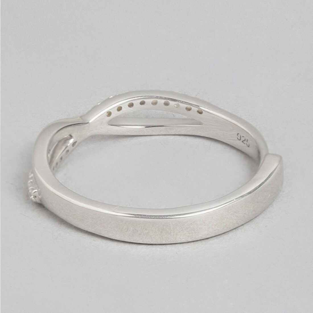 Endless Sparkle Rhodium-Plated 925 Sterling Silver Infinity Ring for Her (Adjustable)