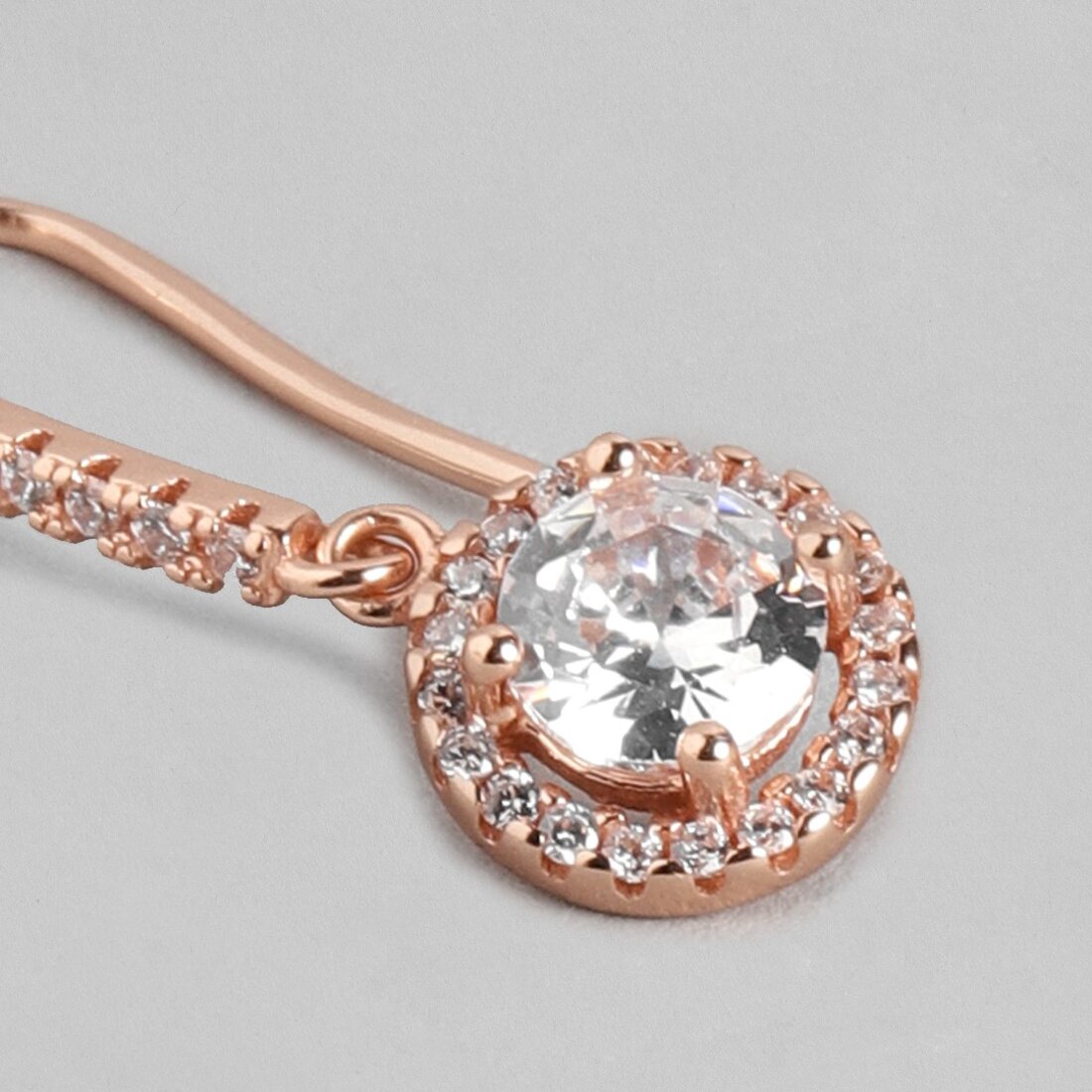 Rose Gold Radiance Love - Infinity & Solitaire Earrings Sterling Silver Combo