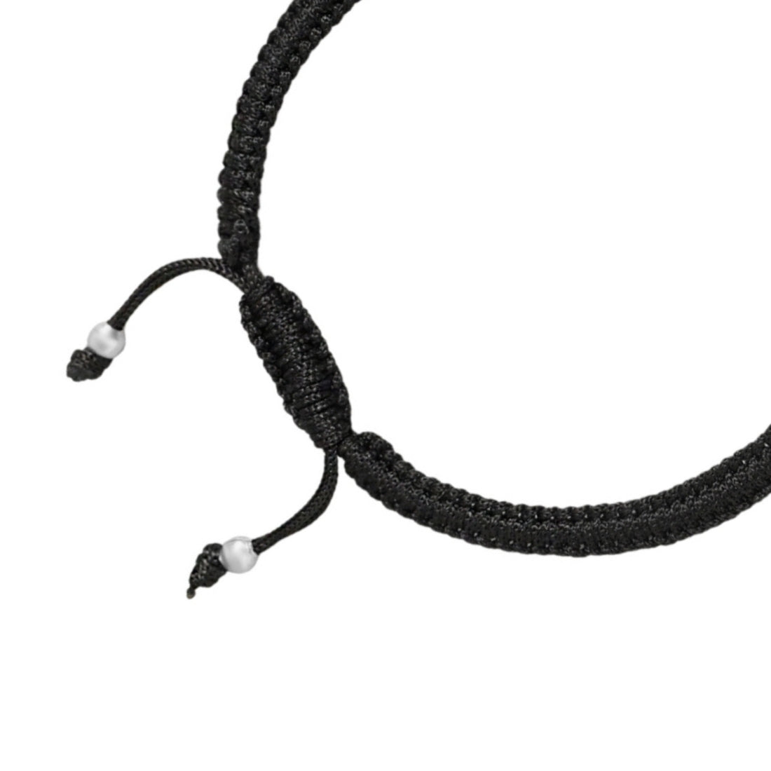 Black thread flower 925 Sterling Silver Anklets