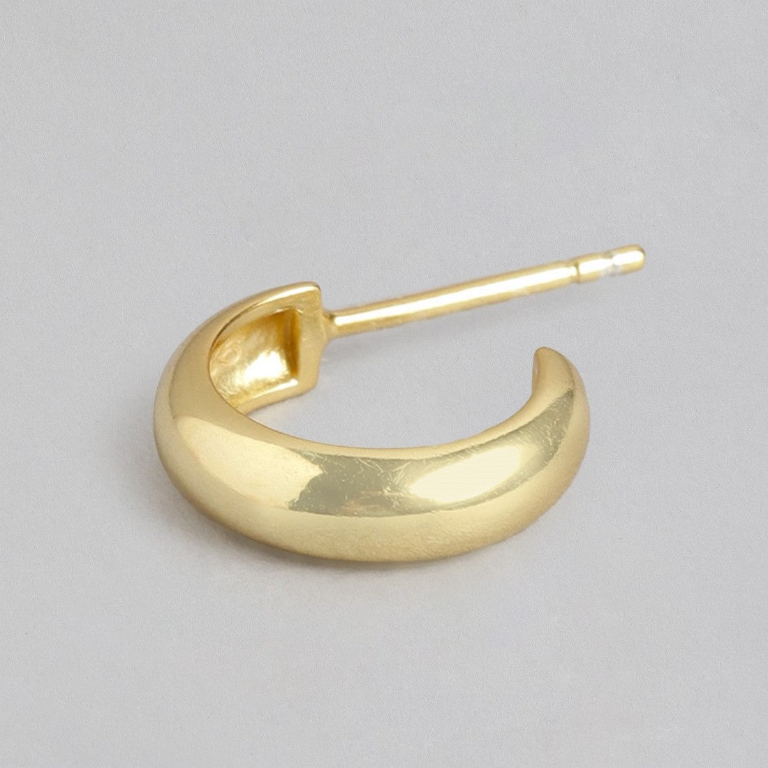 Circular Gold Plated 925 Sterling Silver Half Hoops Earring