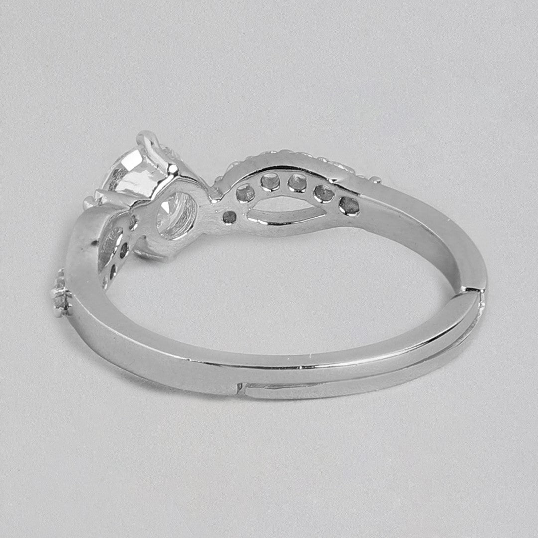 Diamond Dreams CZ Rhodium-Plated 925 Sterling Silver Female Ring