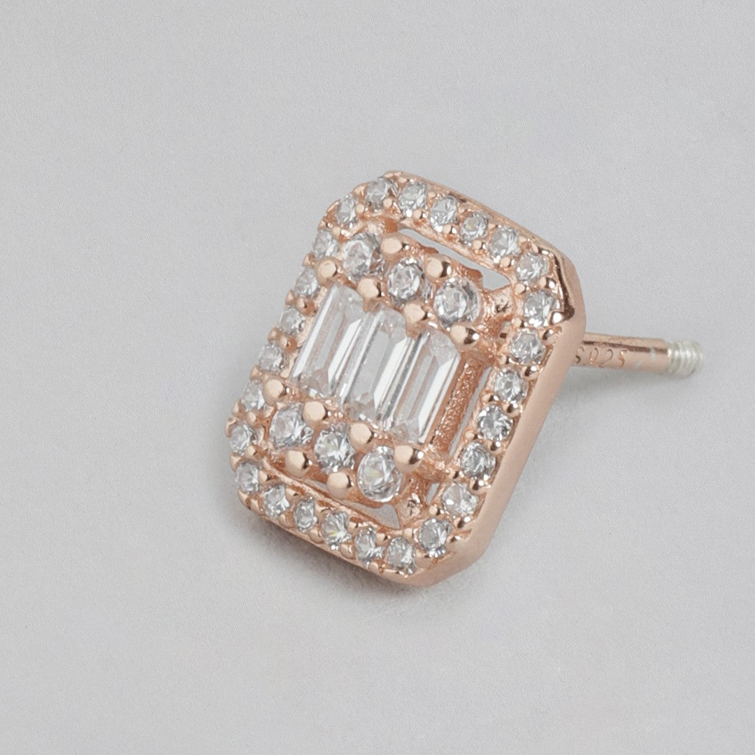 Gleam of Rose gold Plated 925 Sterling Silver Earring