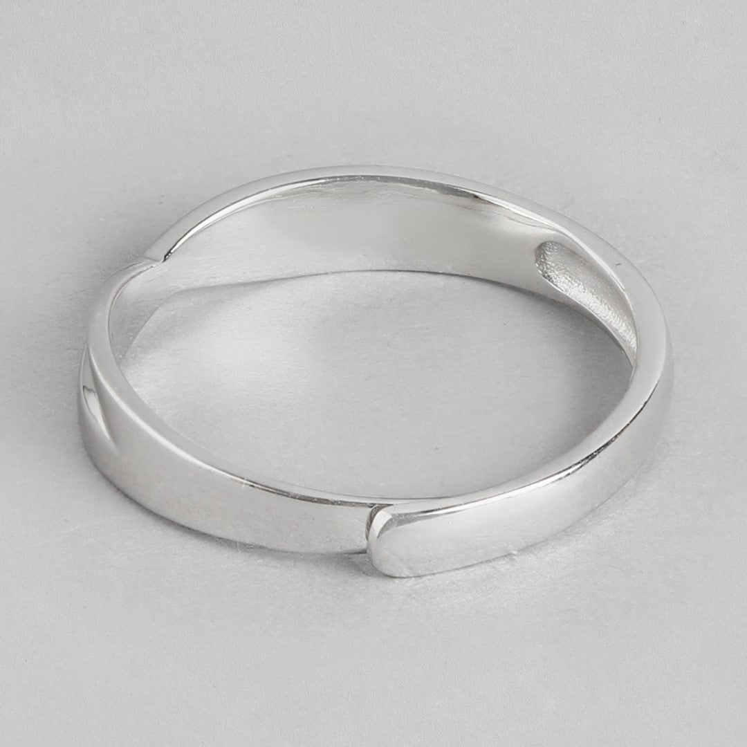 Infinity Bond Rhodium-Plated 925 Sterling Silver Ring (Adjustable)