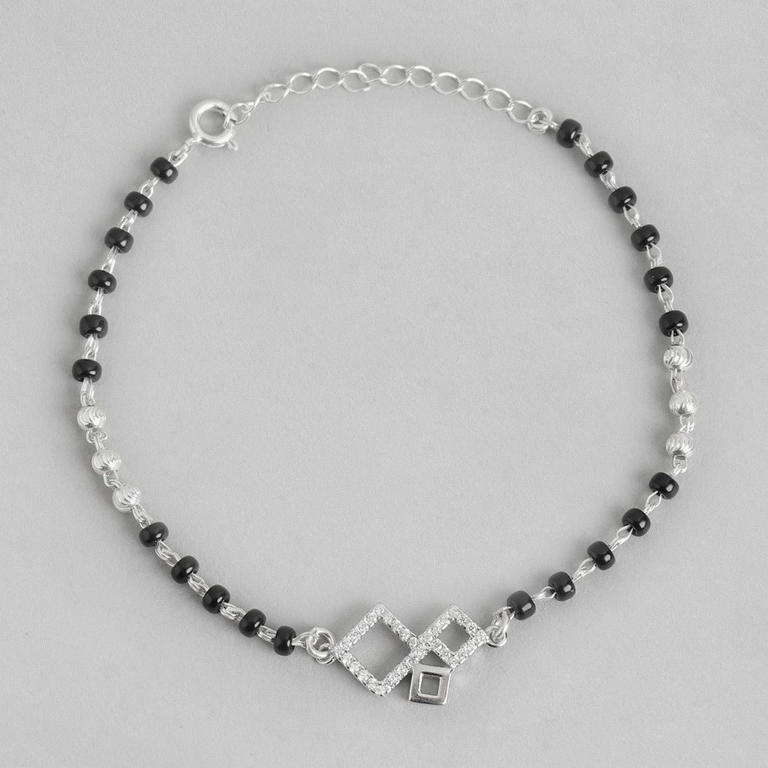 Geometric 925 Silver Mangalsutra Bracelet
