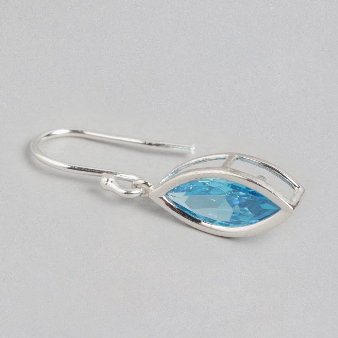 Azure Cascade Rhodium Plated Blue CZ 925 Sterling Silver Drop Earrings