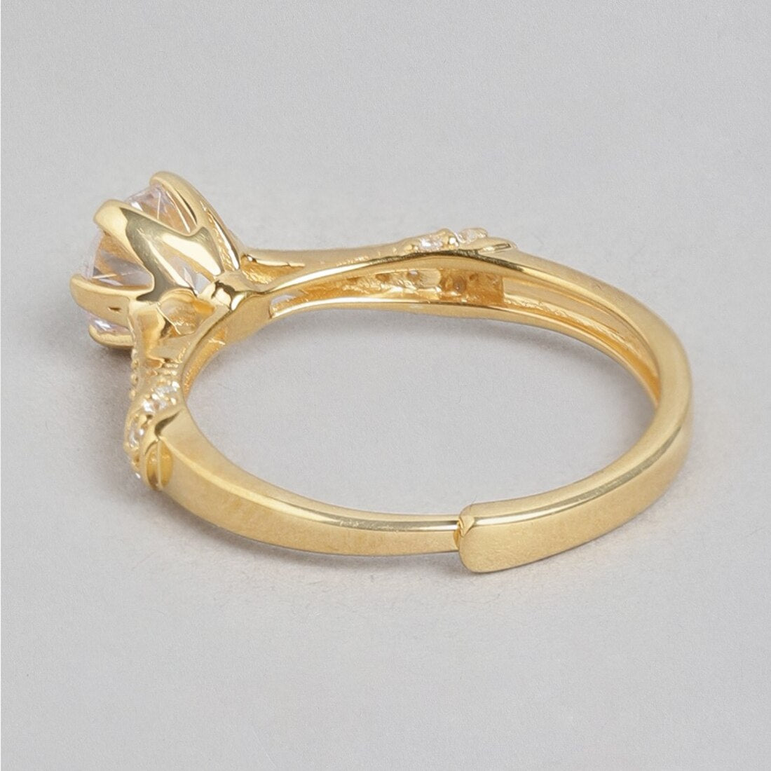 Gilded Allure Adjustable Gold Plated 925 Sterling Silver Ring