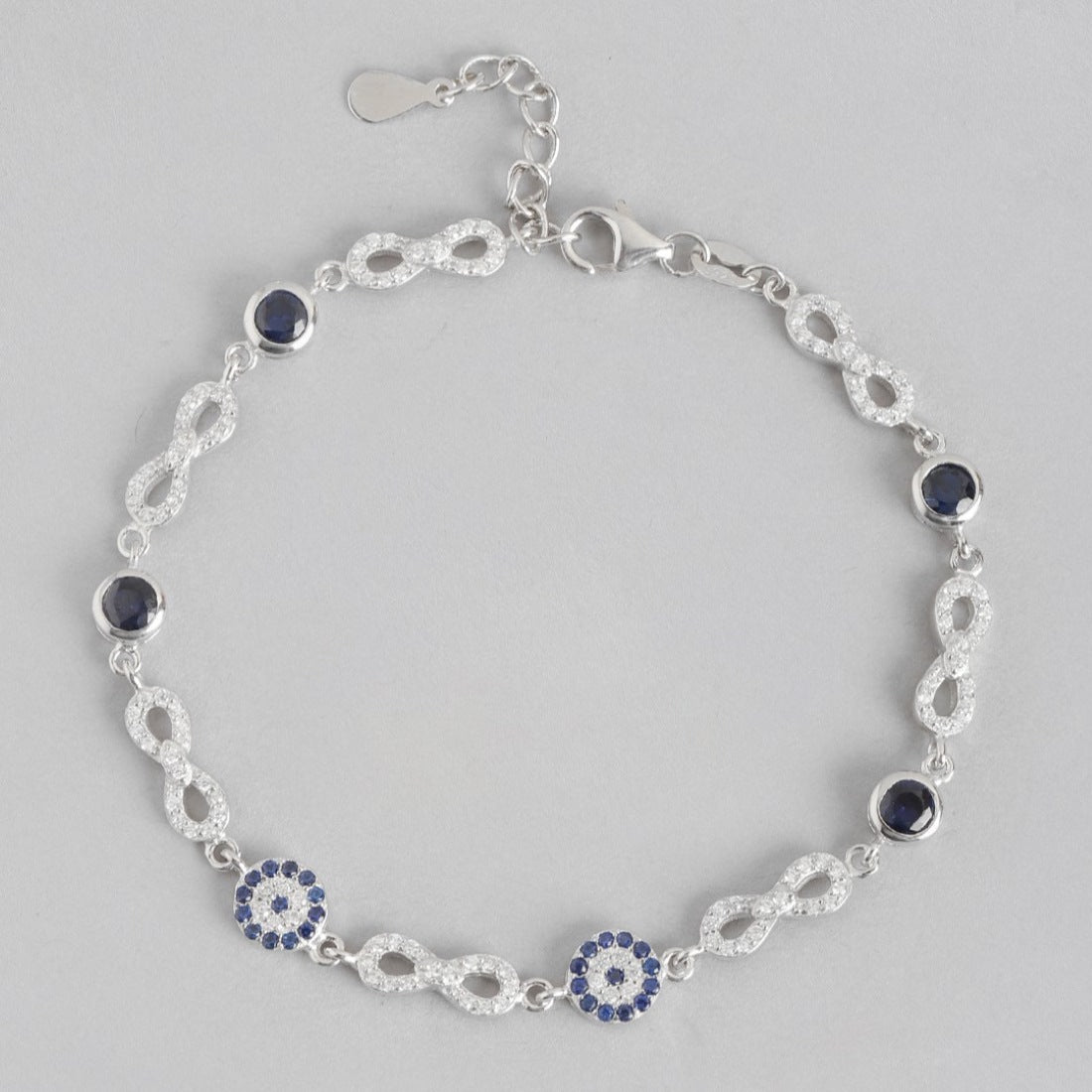 Eternal Elegance Cubic Sparkle Zirconia Rhodium-Plated Infinity Bracelet