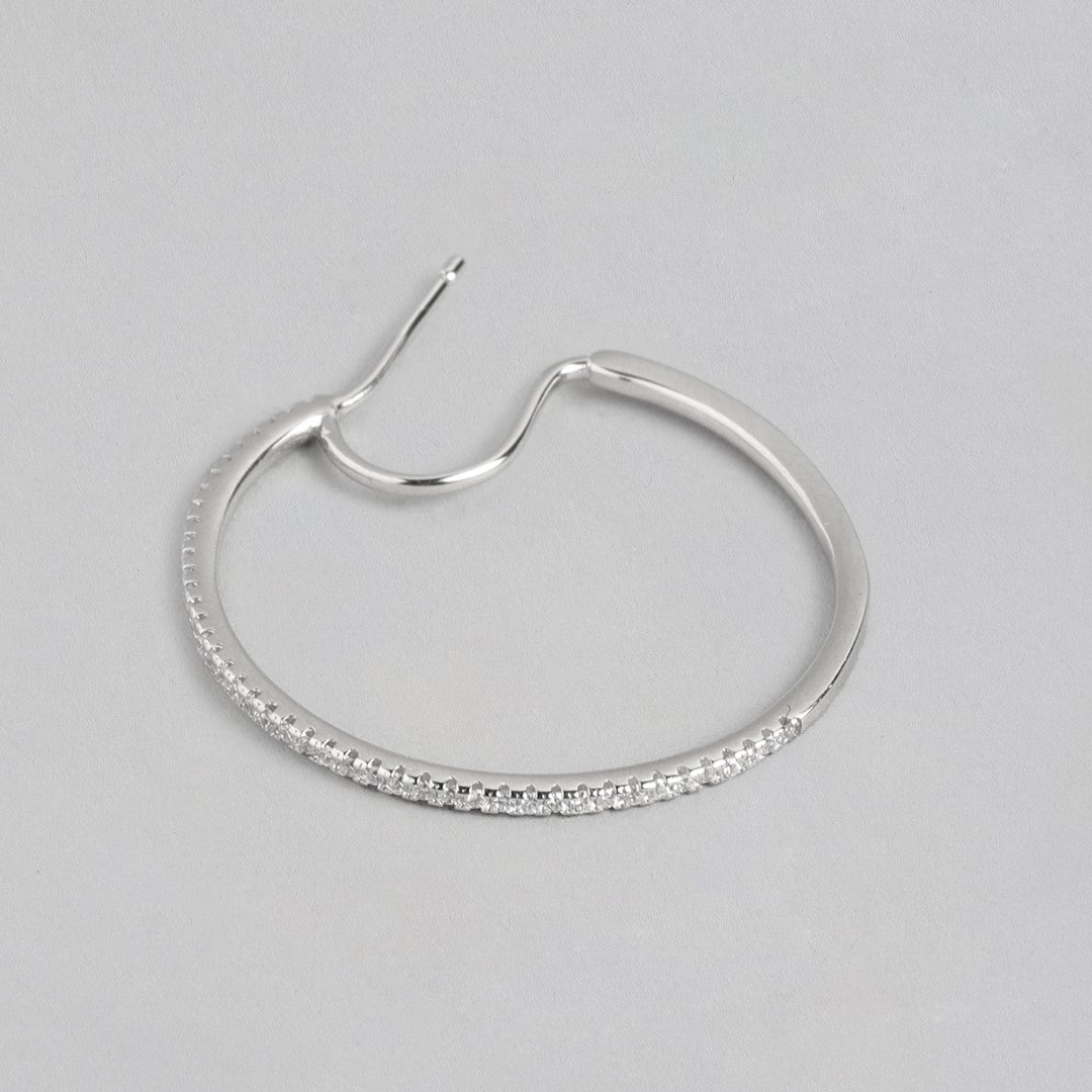 Bedazzling Silver 925 Silver Hoops