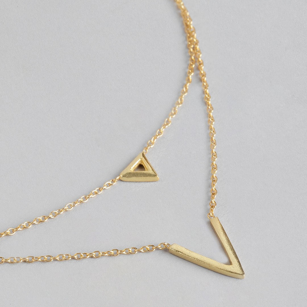 Triangular Link Chain Triangular Gleam 925 Sterling Silver Gold-Plated Link Chain Necklace ...