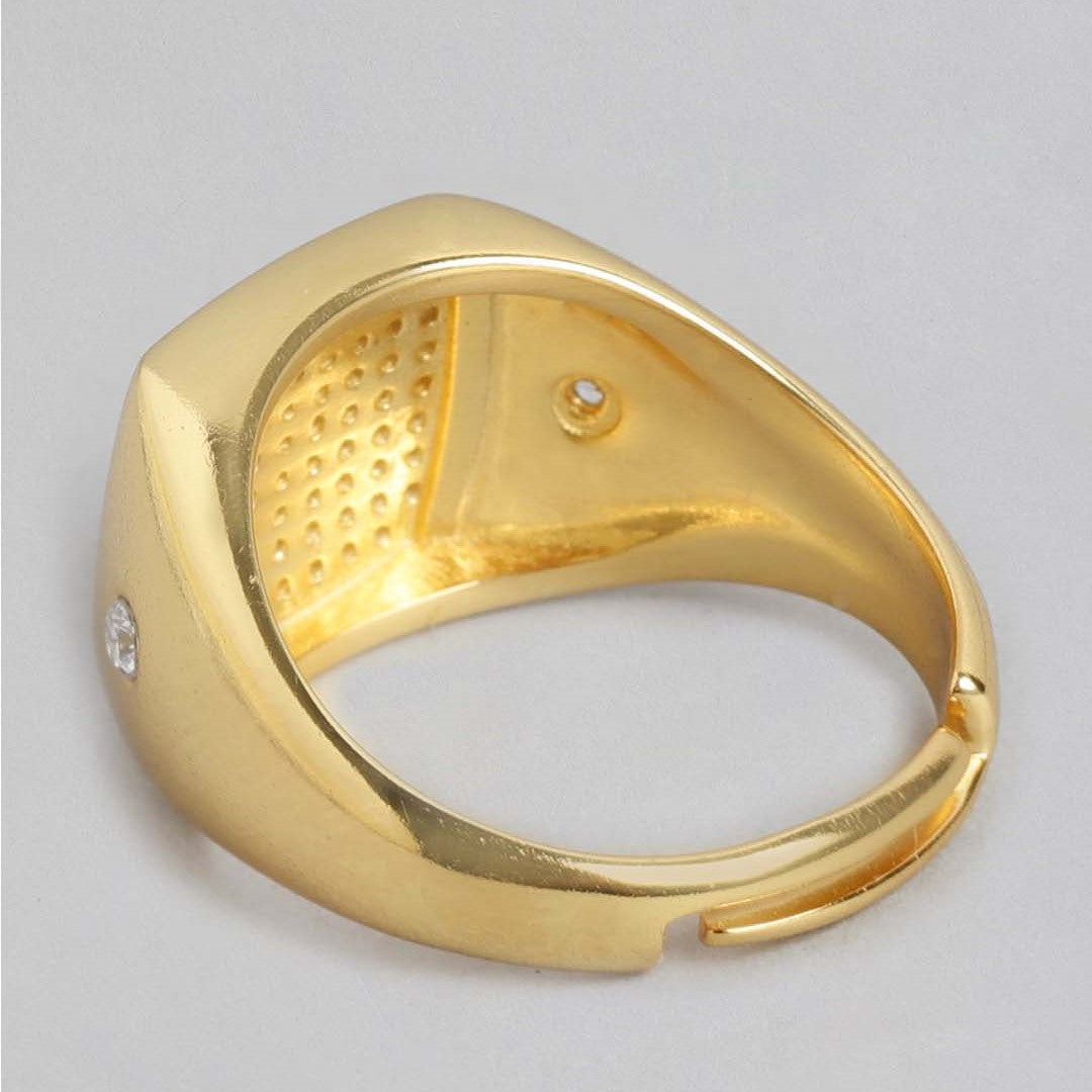 Golden Aura CZ 925 Sterling Silver Ring for Him