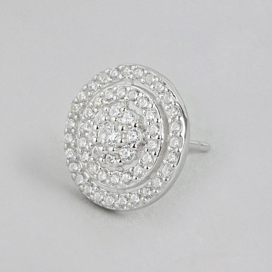 Eternal Rings Cubic Zirconia Circle 925 Sterling Silver Earrings