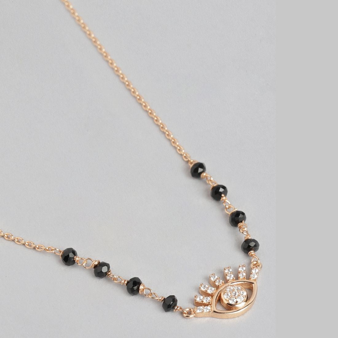 Evil Eye Protection Rose Gold Plated 925 Sterling Silver Mangalsutra
