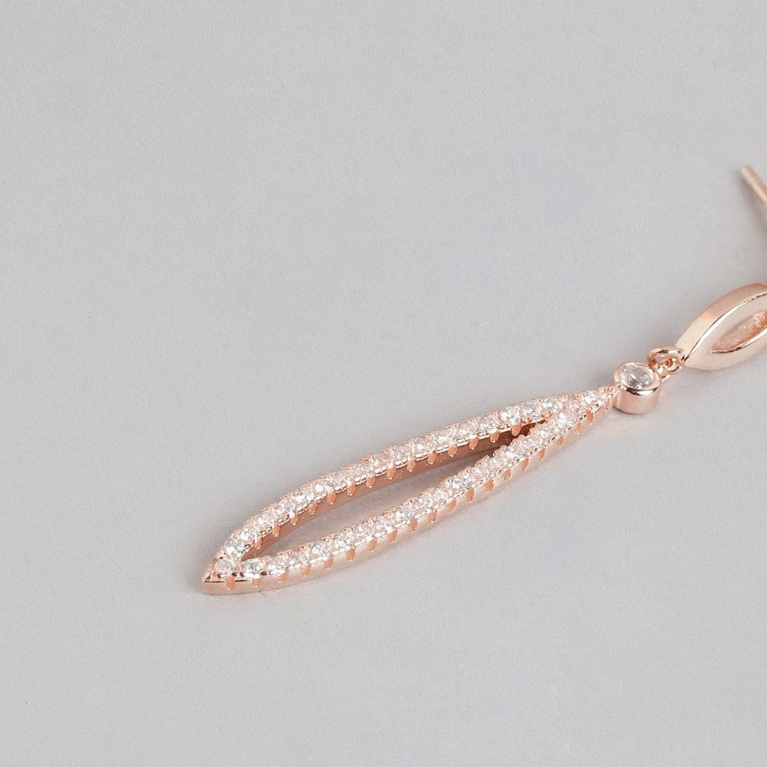Simplicity in Radiance Rose Gold-Plated 925 Sterling Silver Solitaire Earrings