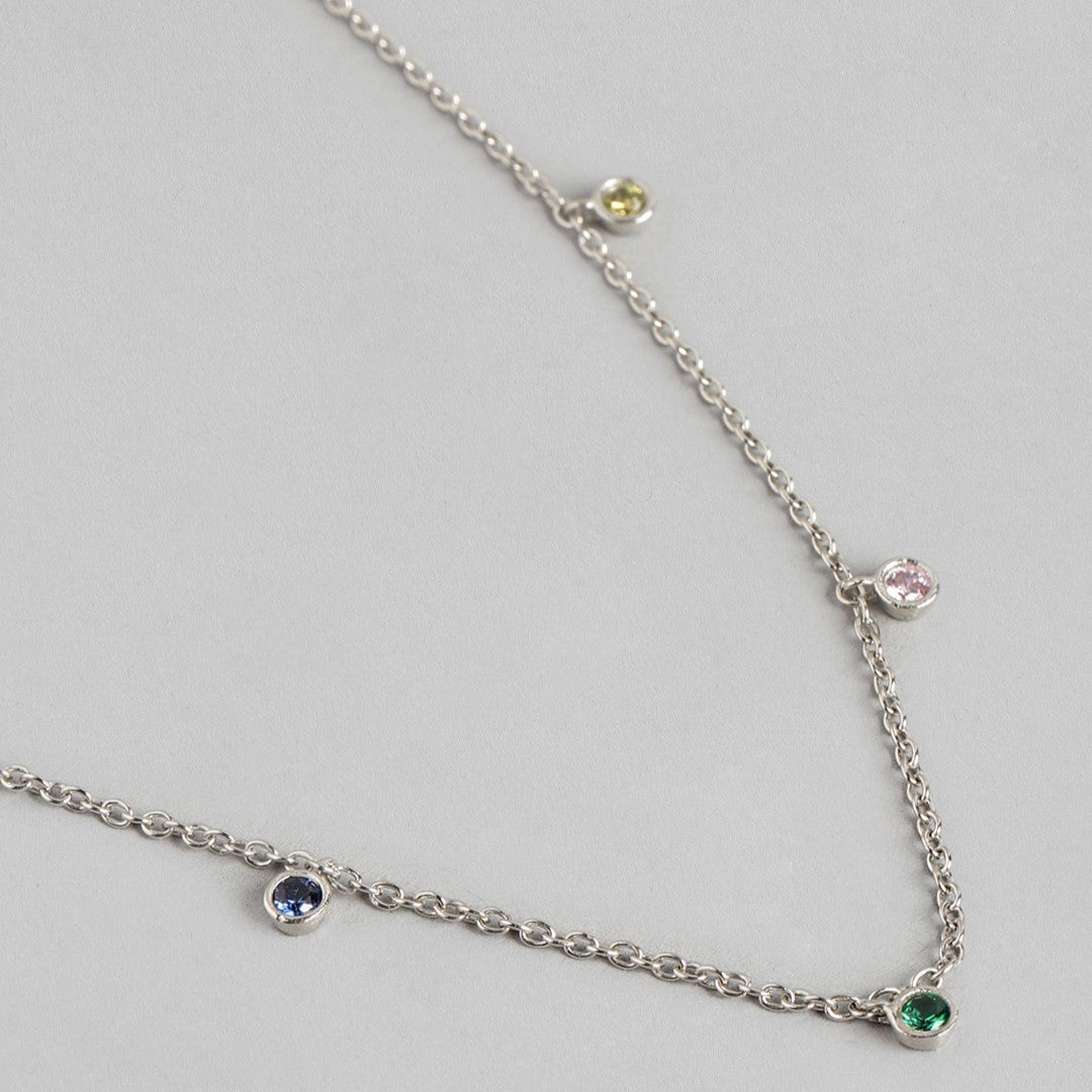 Radiant Droplets Rhodium-Plated 925 Sterling Silver Necklace