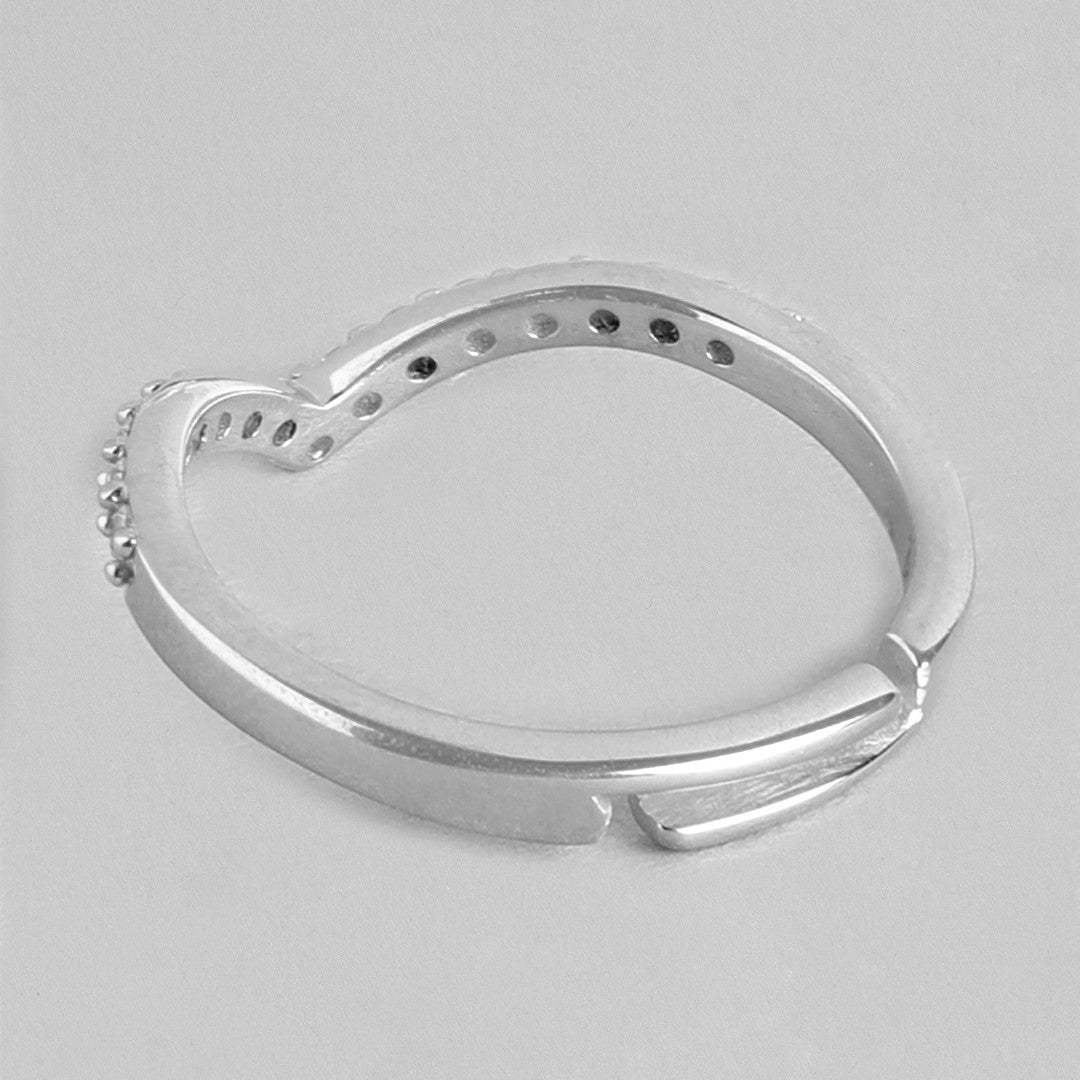 Regal Crown-shine CZ 925 Sterling Silver Women's Ring (Adjustable)