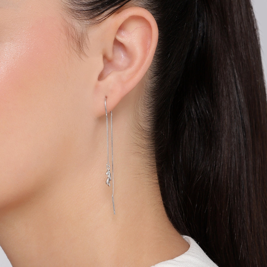 Whisper Threads Rhodium Plated 925 Sterling Silver Earrings – Zavya