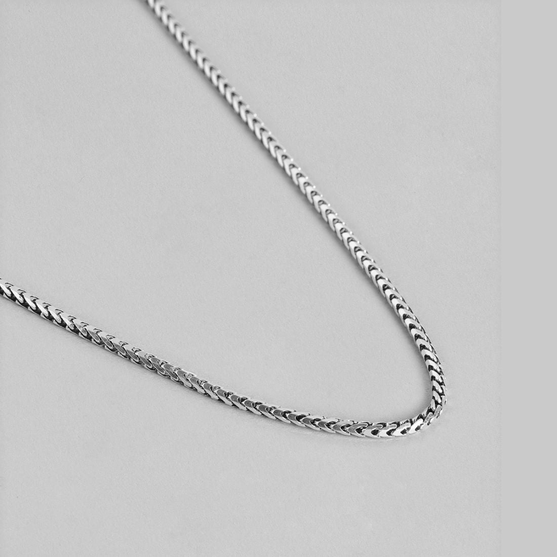 Lustrous Weave Rhodium-Plated 925 Sterling Silver Chain for Men