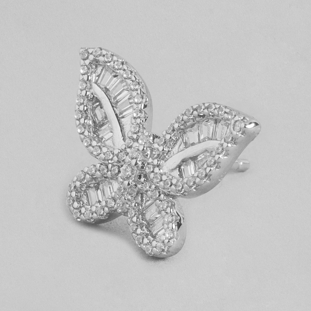Dancing Butterflies Rhodium-Plated 925 Sterling Silver Earrings