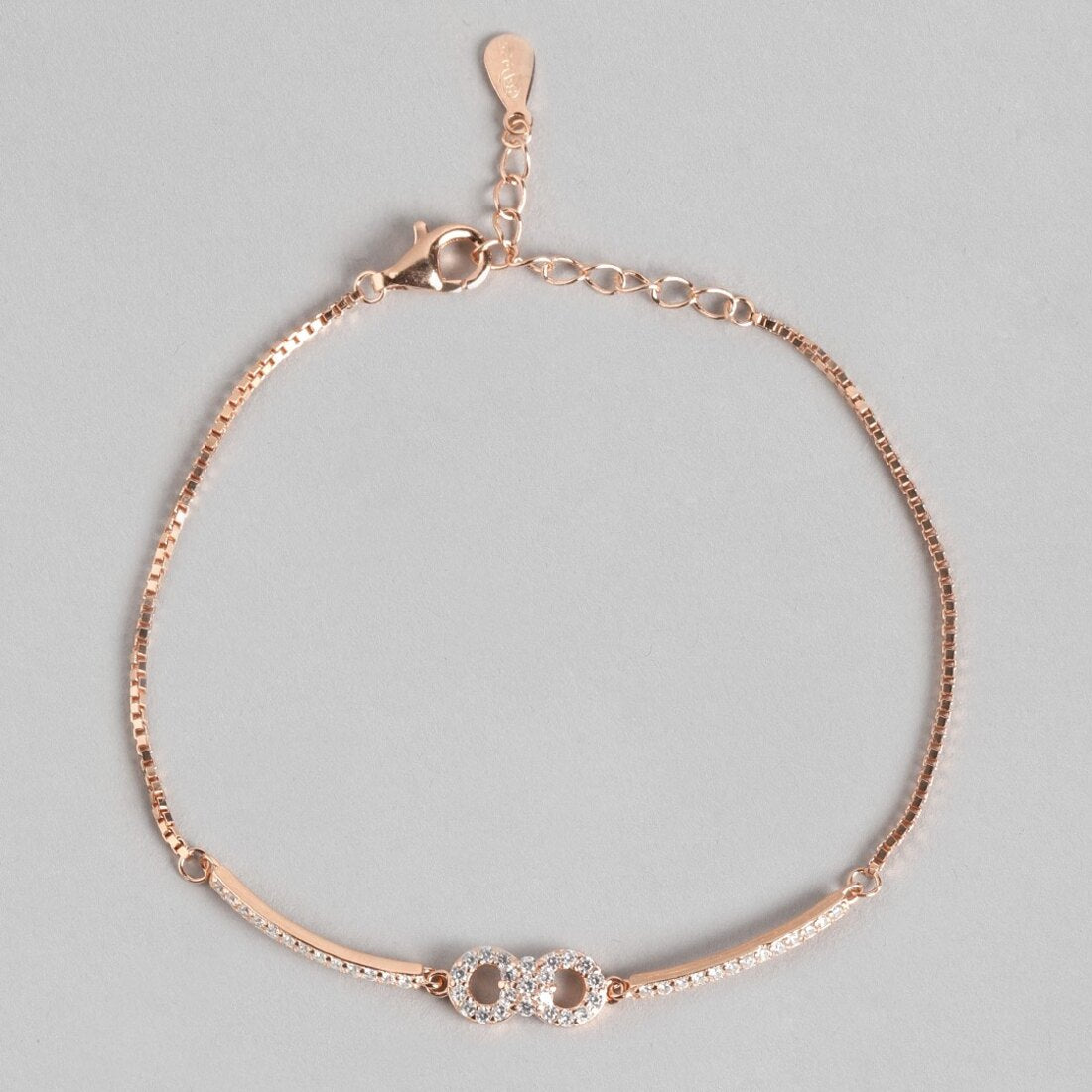 Sleek Infinity Rose Gold 925 Silver Bracelet