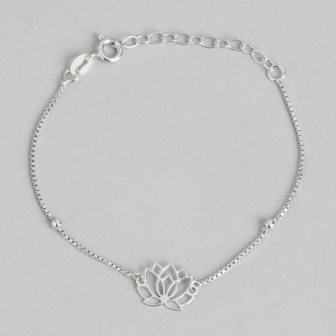 Blooming Serenity Rhodium-Plated 925 Sterling Silver Bracelet
