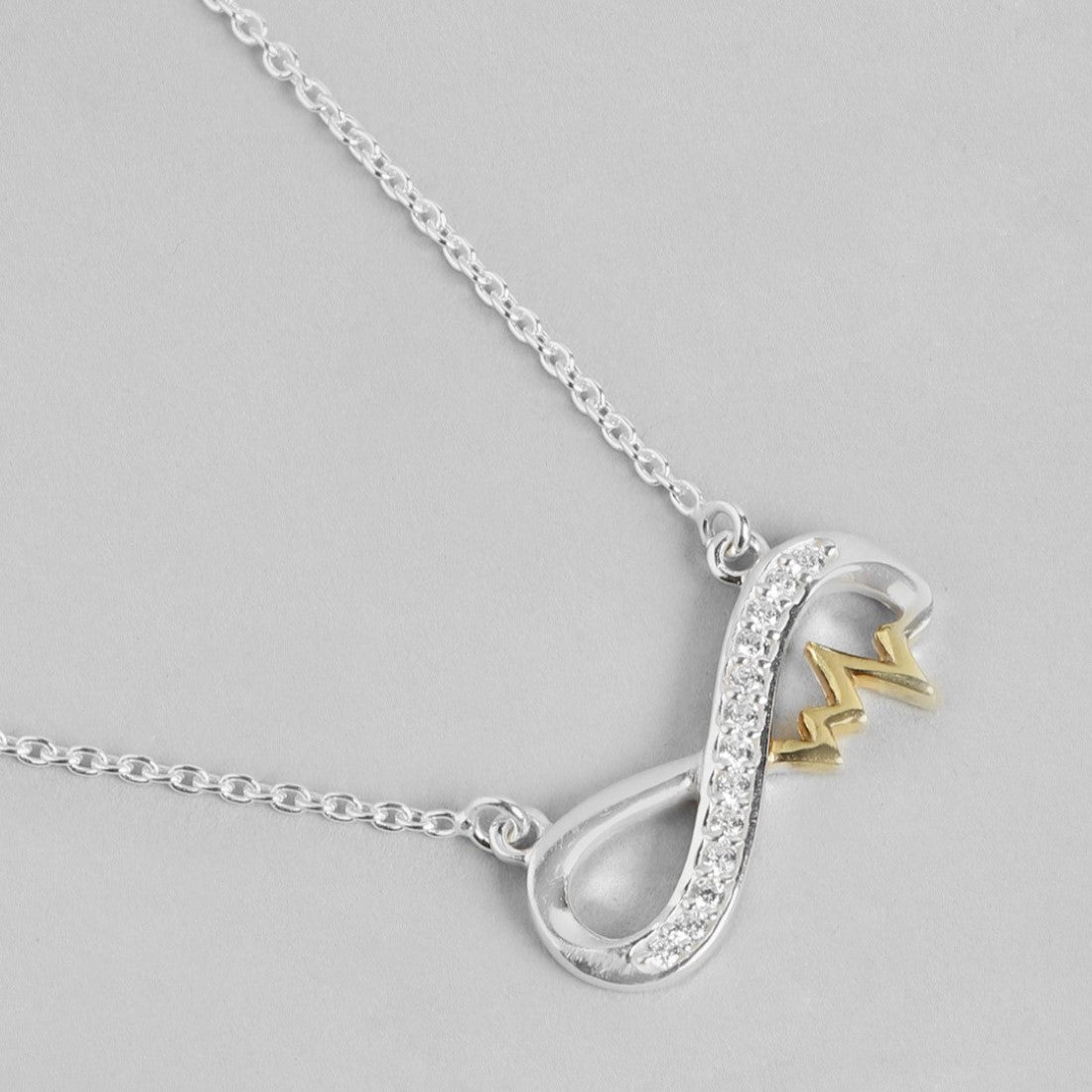 Dual Radiance CZ Rhodium & Gold-Plated 925 Sterling Silver Necklace