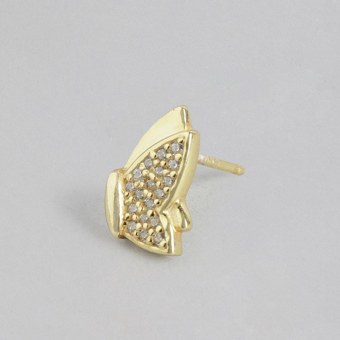 Butterfly CZ Gold Plated 925 Sterling Silver Stud