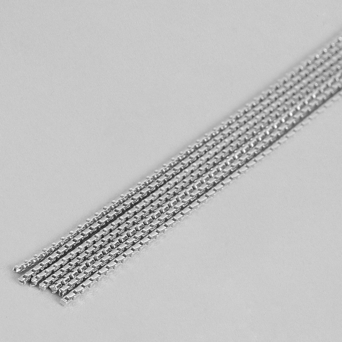 Tassle-Chain Rhodium Plated Sterling Silver Earrings