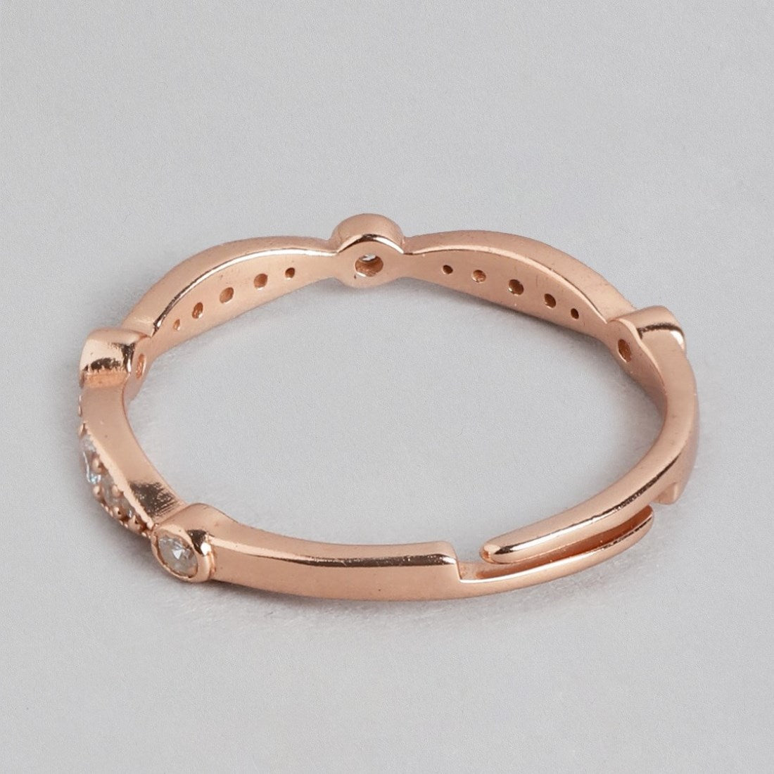 Rosy Radiance Rose Gold-Plated 925 Sterling Silver Ring for Her